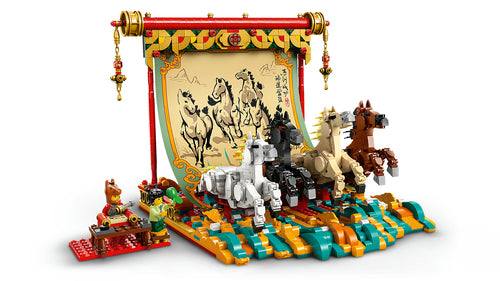 LEGO 80119 – hestemodellen set skråt fra siden