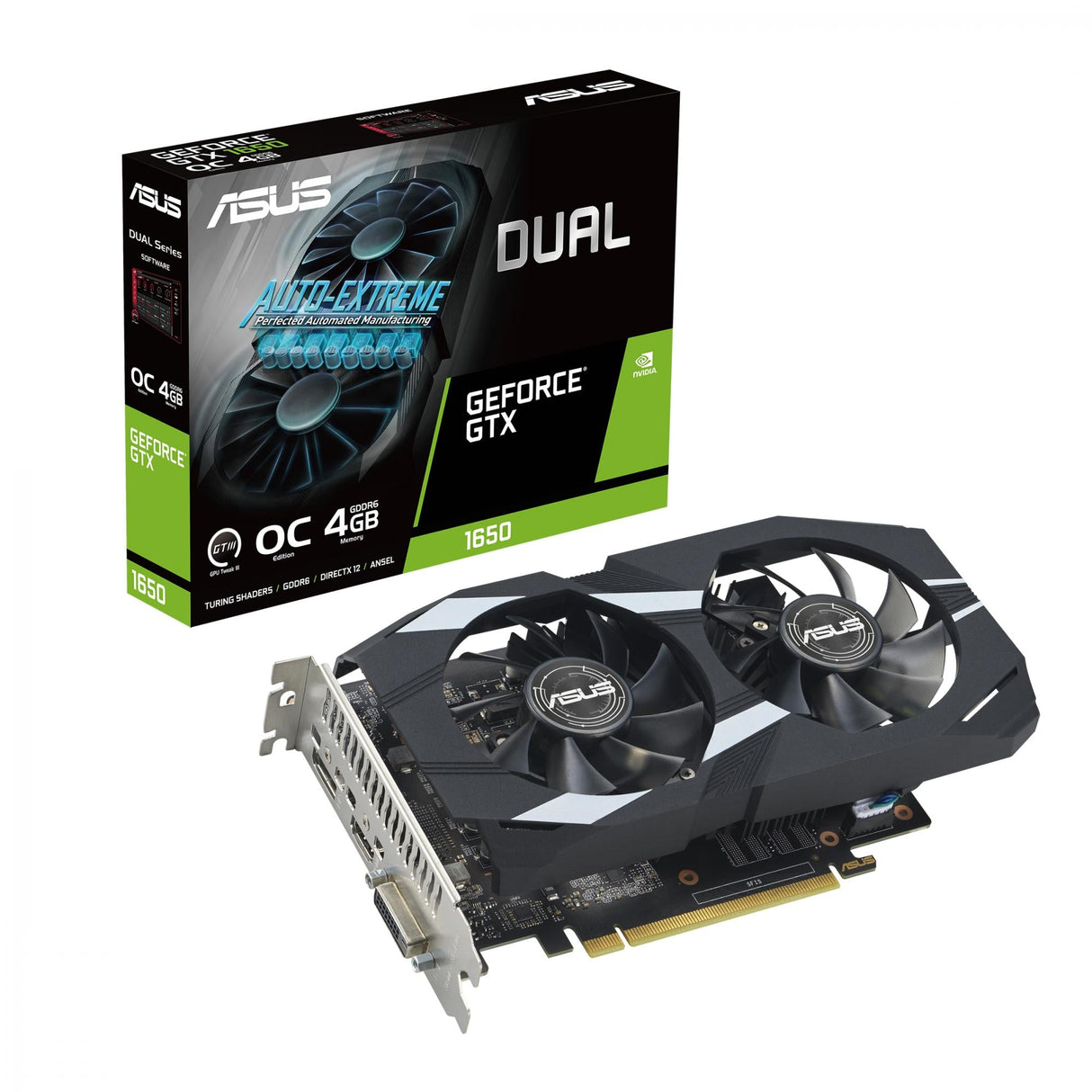 ASUS GeForce GTX 1650 EVO 4GB GDDR6 DUAL OC Edition with 6-pin Power connector ASUS