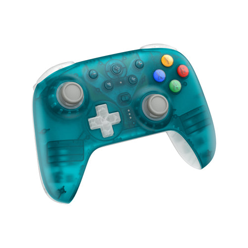 8BitDo Ultimate 2 Wireless 2.4G – Controller – Clear Blue – controller skråt forfra