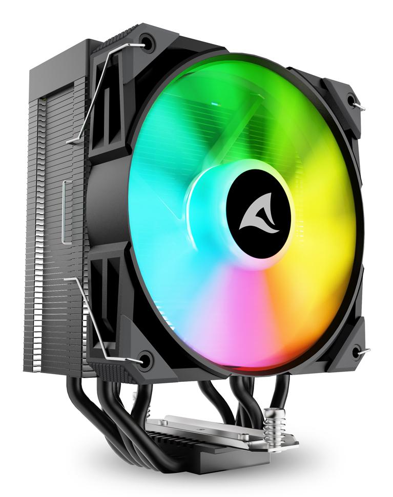 Sharkoon A50 RGB Black 230W TDP 5-Heatpipe 120mm PWM FDB ARGB CPU Air Cooler Sharkoon