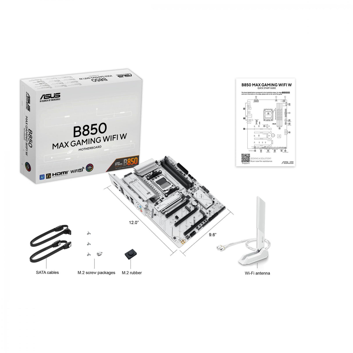 ASUS B850 MAX GAMING WIFI WHITE (ATX, B850, AM5, DDR5) ASUS