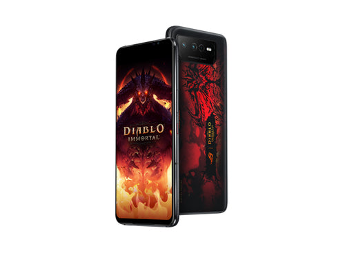 ASUS ROG Phone 6 Diablo Immortal Edition – vist i en samlet opsætning (vinkel 4)