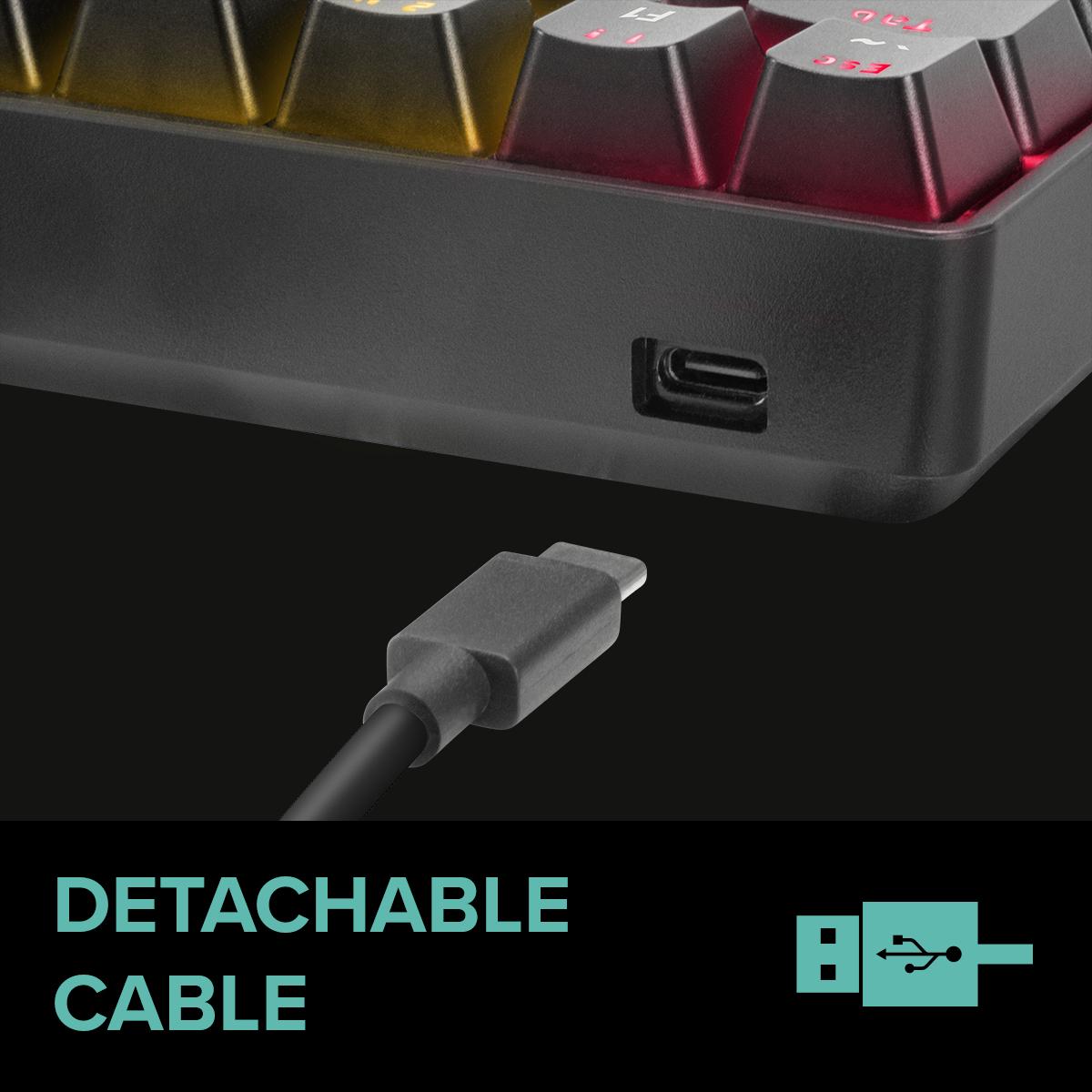 Speedlink - ATMOS RGB Rainbow Mechanical 60% Gaming Keyboard with brown switches, black - US layout Speedlink