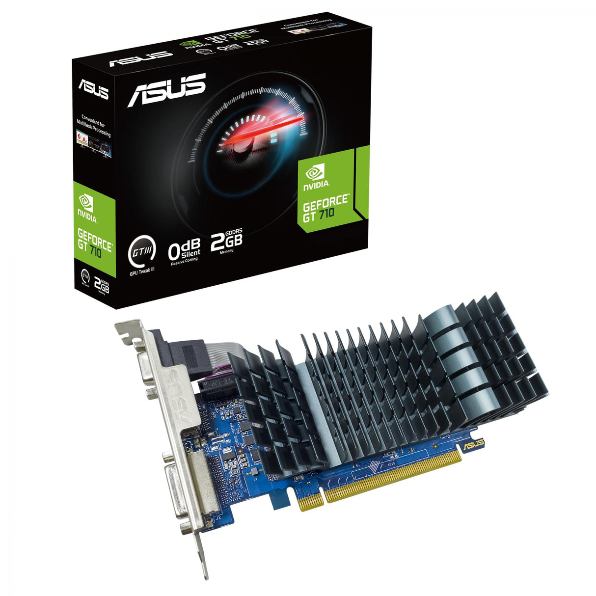 ASUS GeForce GT 710 2GB GDDR5 EVO Silent (with Low Profile Bracket) (GT710-SL-2GD5-BRK-EVO) ASUS