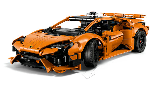 LEGO Technic 42196 – Lamborghini Huracán Tecnica – Orange – orange sportsvogn set forfra og skråt