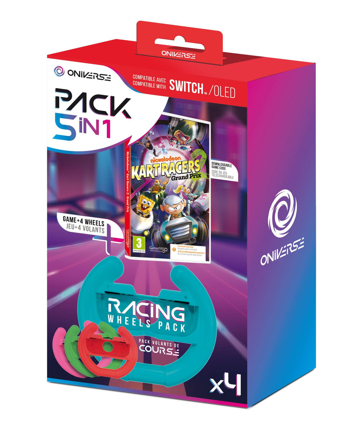 Oniverse Nsw Bundle Ciab Nickelodeon Kart Racers 2: Grand Prix + 4 Wheels ONIVERSE