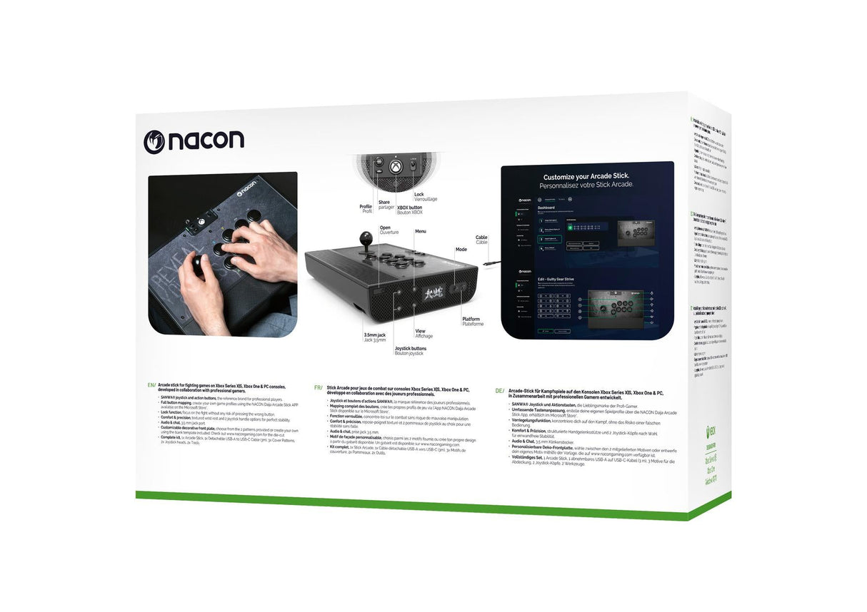 NACON DAIJA Arcade Stick Sort USB speciel PC, Xbox One, Xbox Series S, Xbox Series X NACON