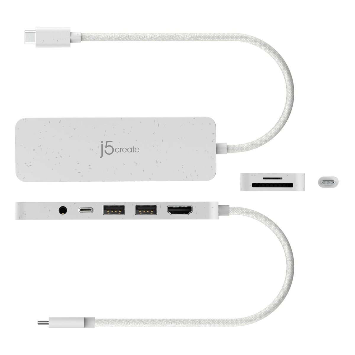J5 ECO-FRIENDLY USB-C MULTI-PORT HUB WITH POWER DELIVERY - WHITE J5