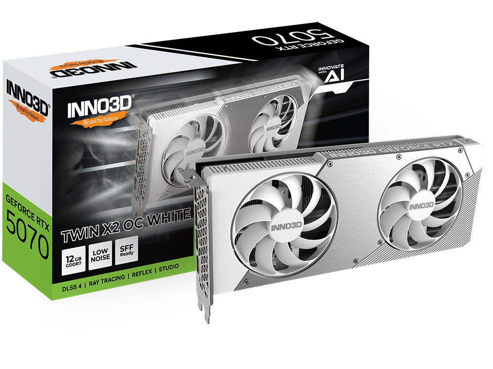 Inno3D GeForce RTX 5070 Twin X2 OC White - 12GB GDDR7 RAM - Grafikkort