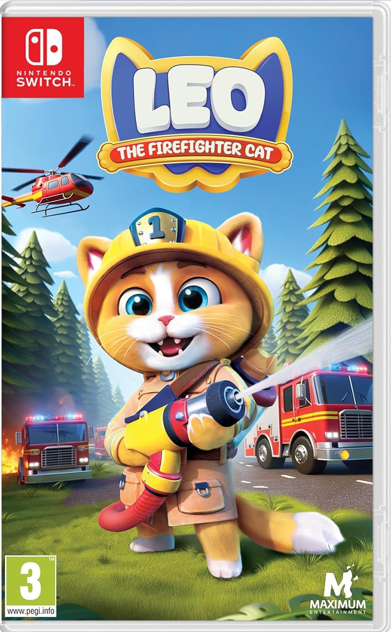 Leo the Firefighter Cat – Nintendo Switch-spilæske med PEGI 3