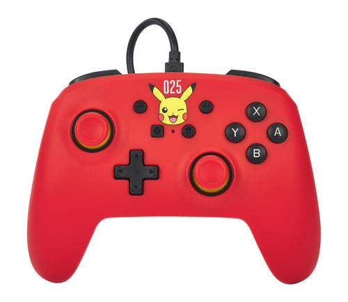 PowerA kablet controller – Laughing Pikachu – Nintendo Switch – rød forside med Pikachu