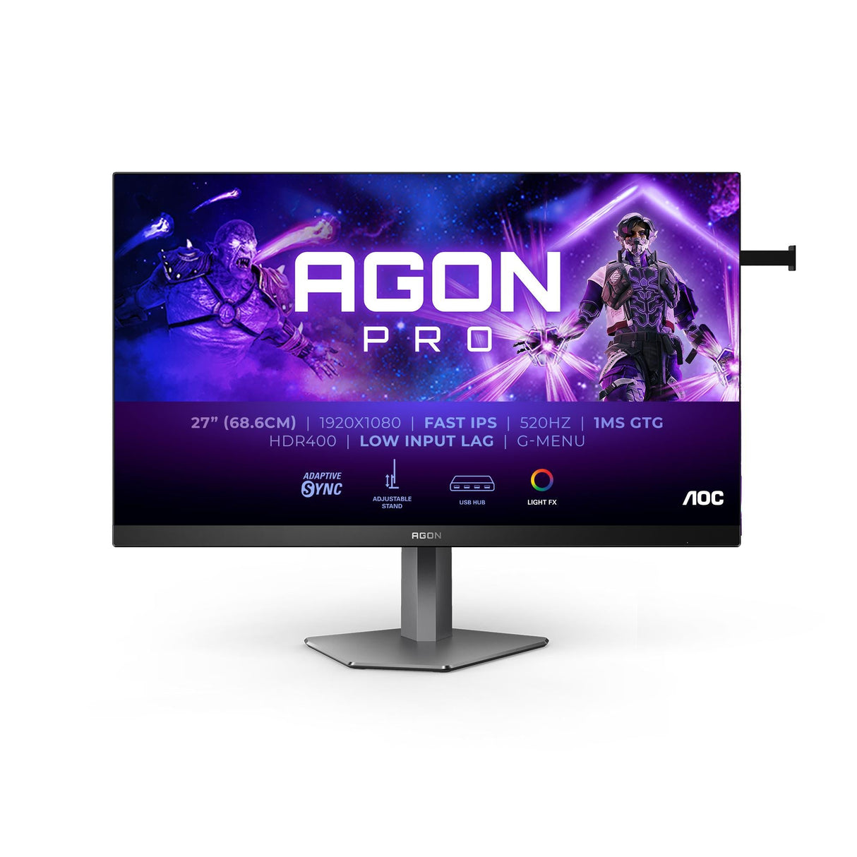AOC AG276FK AGON 27" FHD Monitor 1920x1080/16:9/400cd/m2/0.03ms HDMI, DP, USB, Headphone out AOC