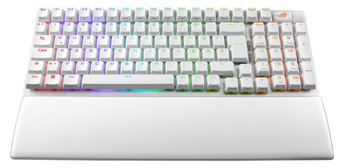 ASUS ROG Strix Scope II 96 – tastatur set fra modsat skrå vinkel – layoutillustration