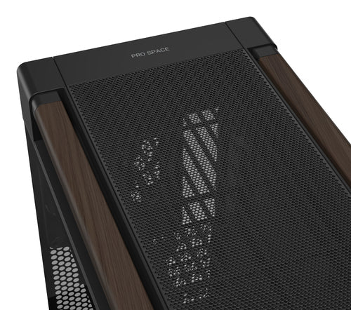 ASUS ProArt PA602 Wood Edition Modern Black - Tempered Glass Panel – nærbillede af produktets detaljer (vinkel 4)