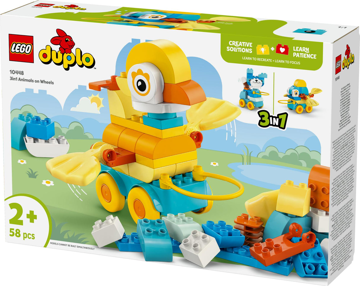LEGO 10448 DUPLO Town Animals on Wheels 3-in-1 Set, Construction Toy LEGO