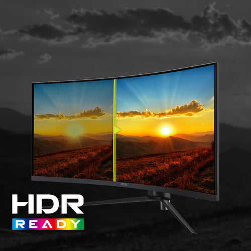 MSI MAG 345CQRDE – 34″ ultrawide-gamingskærm, 180 Hz – HDR-funktion illustreret