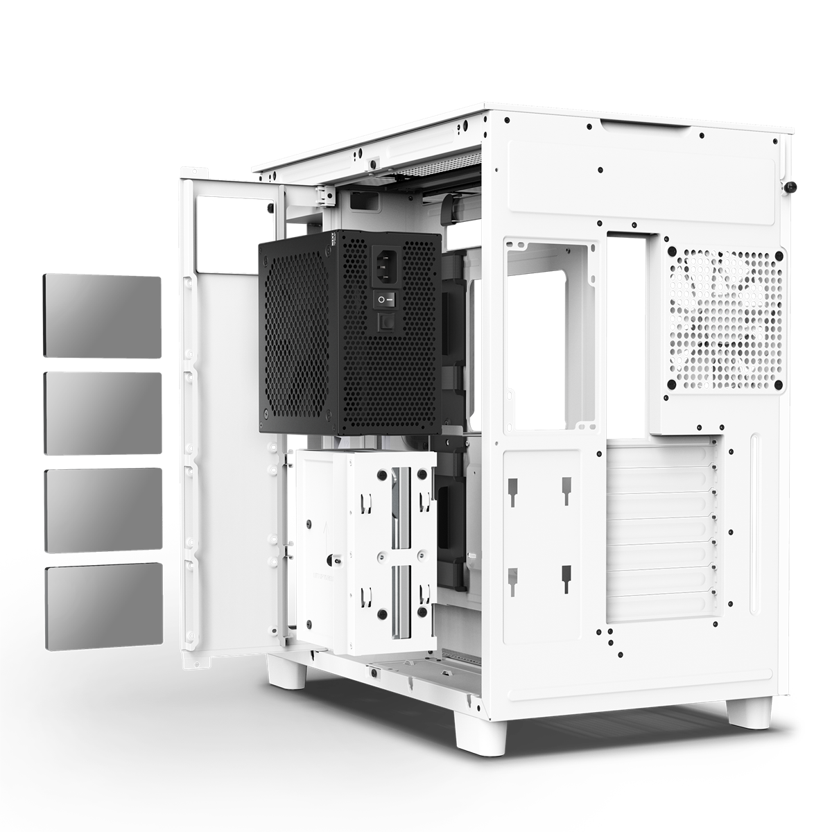 NZXT H9 Flow Weißes Zweikammer-Mid-Tower-Gehäuse