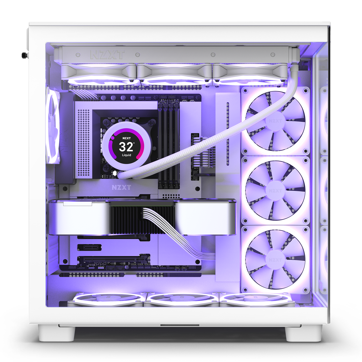 NZXT H9 Flow Weißes Zweikammer-Mid-Tower-Gehäuse