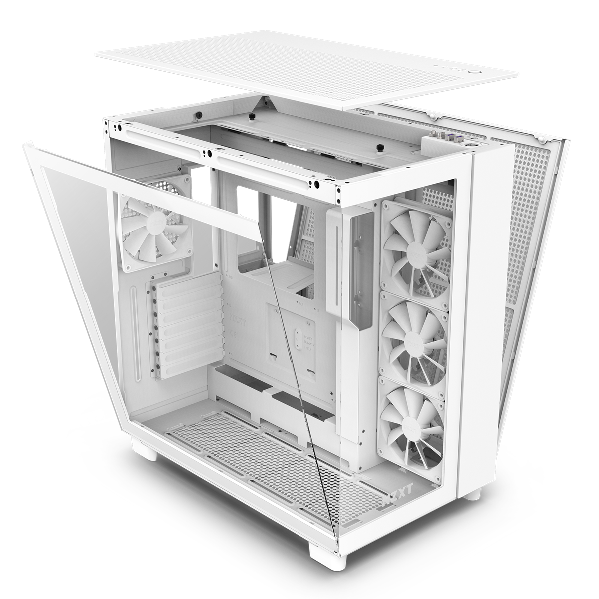 NZXT H9 Flow Weißes Zweikammer-Mid-Tower-Gehäuse