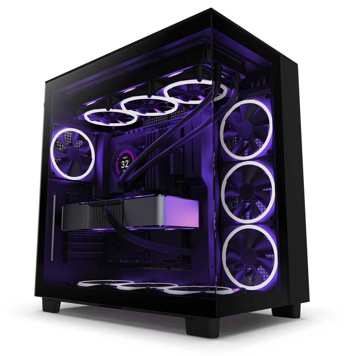 NZXT H9 Flow Schwarzes Zweikammer-Mid-Tower-Gehäuse