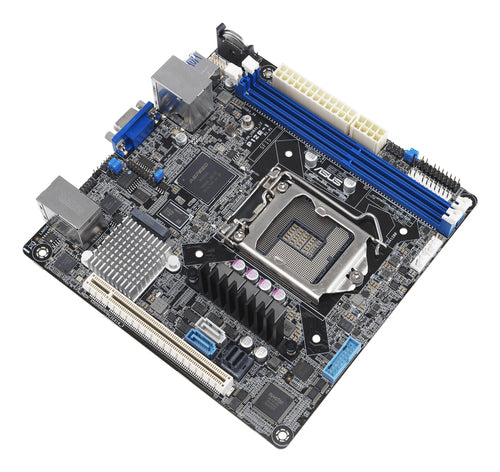 ASUS P12R-I/ASMB10 – Mini ITX LGA1200 serverbundkort – skråt ovenfra