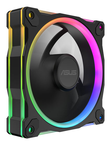 ASUS Prime MR120 ARGB – ARGB-belyst front fra siden