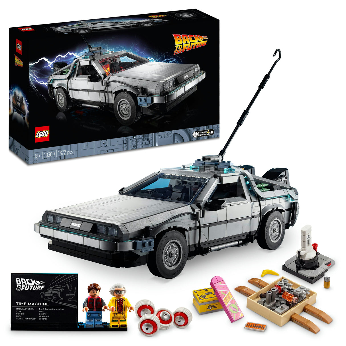 LEGO 10300 Icons Back to the Future Time Machine Construction Toy LEGO