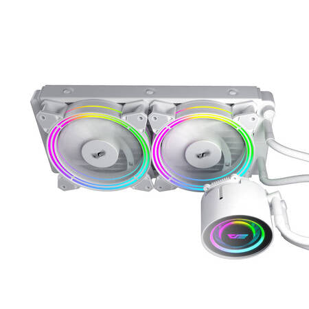 PC vand køling AiO Darkflash TR240 RGB 2x 120x120 (hvid) Darkflash