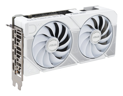 ASUS Dual -RTX5060TI-O8G-WHITE – set skråt forfra