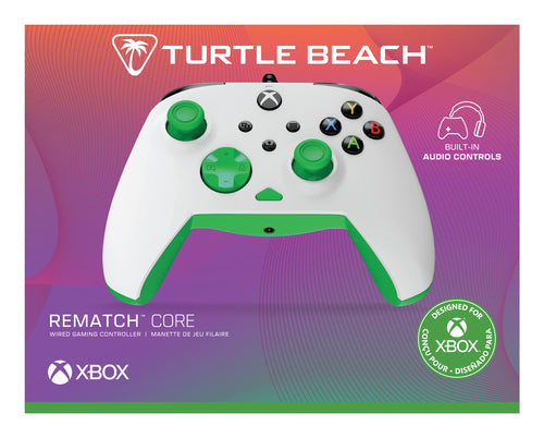 Turtle Beach Rematch Core Wired – Xbox/PC, hvid/grøn – Emballagens front