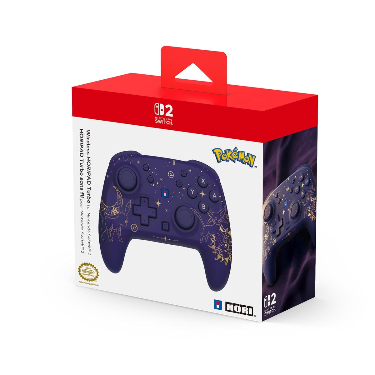HORI Wireless HORIPAD Turbo (Espeon & Umbreon) for Nintendo Switch 2 – Purple