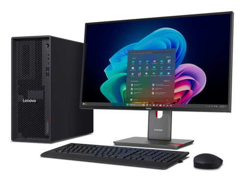 Lenovo ThinkStation P4 – illustration med skærm, skærm medfølger ikke