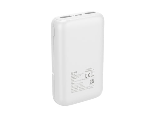 Power bank 10 000 mAh, 2x USB-A, 1x USB-C Deltaco