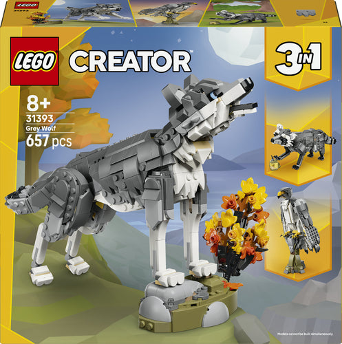 LEGO Creator 3-i-1 31393 – Skovens dyr: Grå ulv – æskens forside