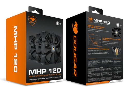 COUGAR MHP 120, sort, 3 stk. kabinetblæser – produktdetalje