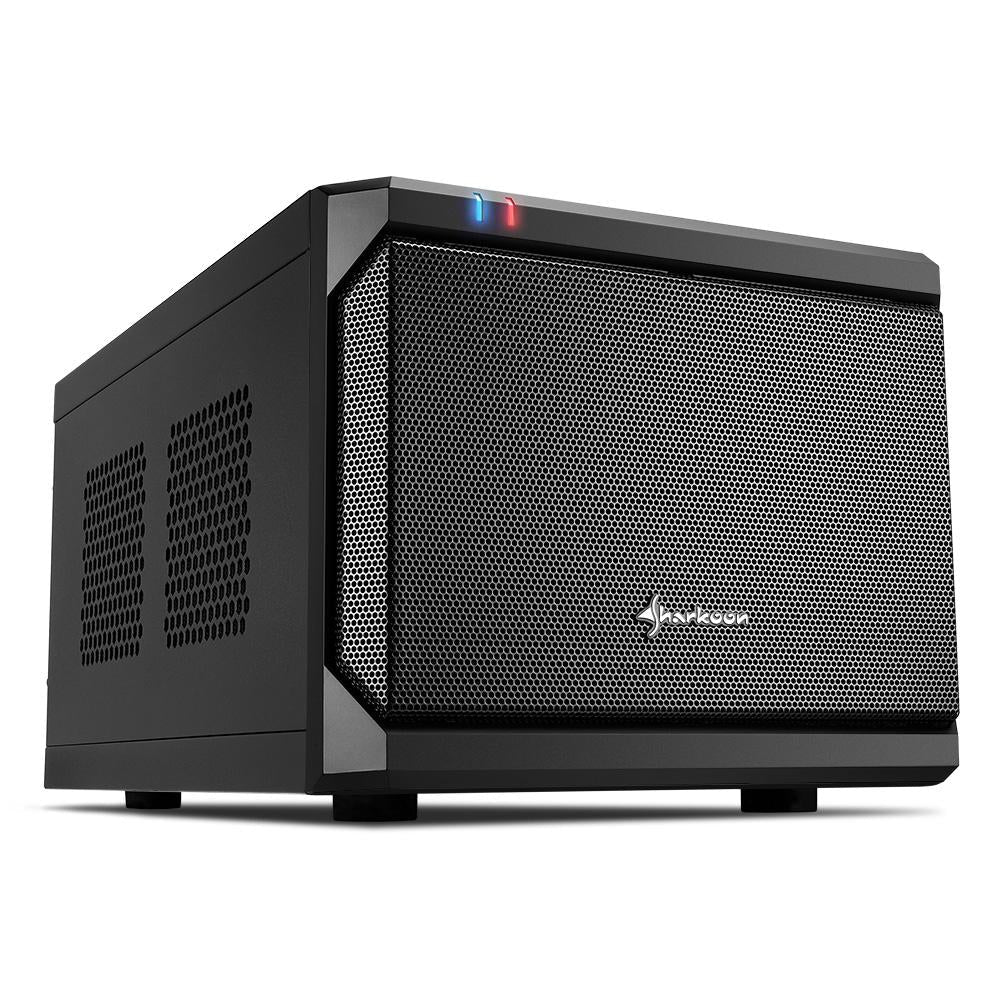 Sort Sharkoon QB ONE Mini-ITX-kabinet med meshfront og USB-porte