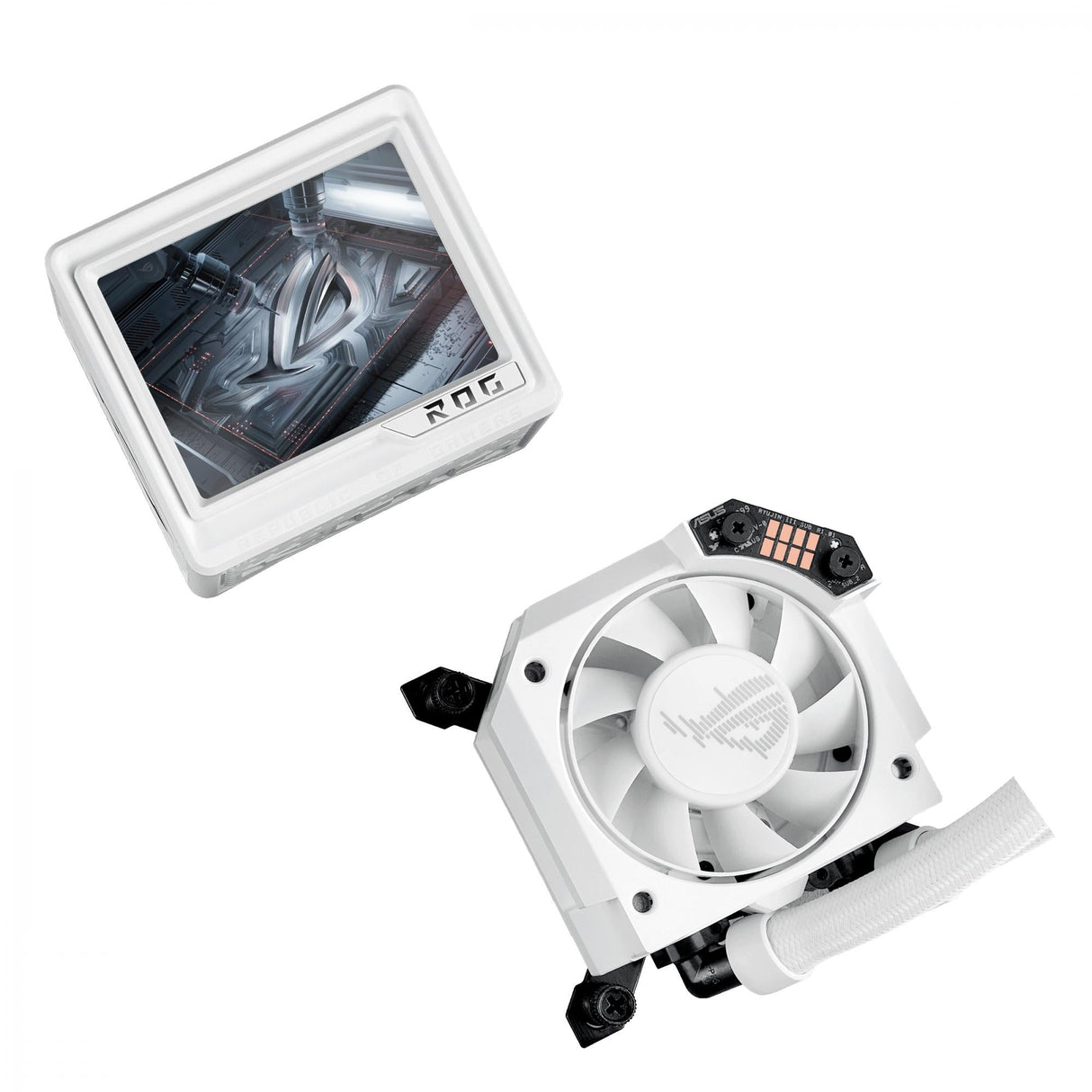 ASUS ROG RYUJIN III 360 ARBG EXTREME WHITE LCD AiO Liquid Cooler w. 3.5" LCD, Asetek Gen8 pump ASUS