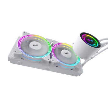 PC vand køling AiO Darkflash TR240 RGB 2x 120x120 (hvid) Darkflash