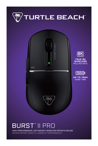 Turtle Beach Burst II Pro – trådløs gamingmus, sort – Emballagens front