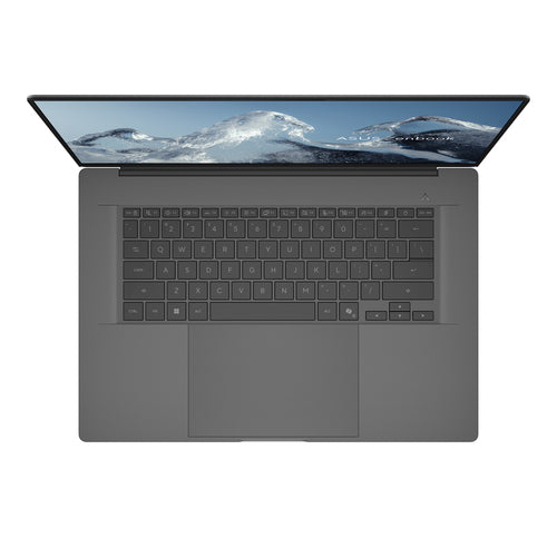 ASUS Zenbook A16 UX3607QA-SH132W – tastatur og arbejdsflade set ovenfra; layout på billedet er illustrativt