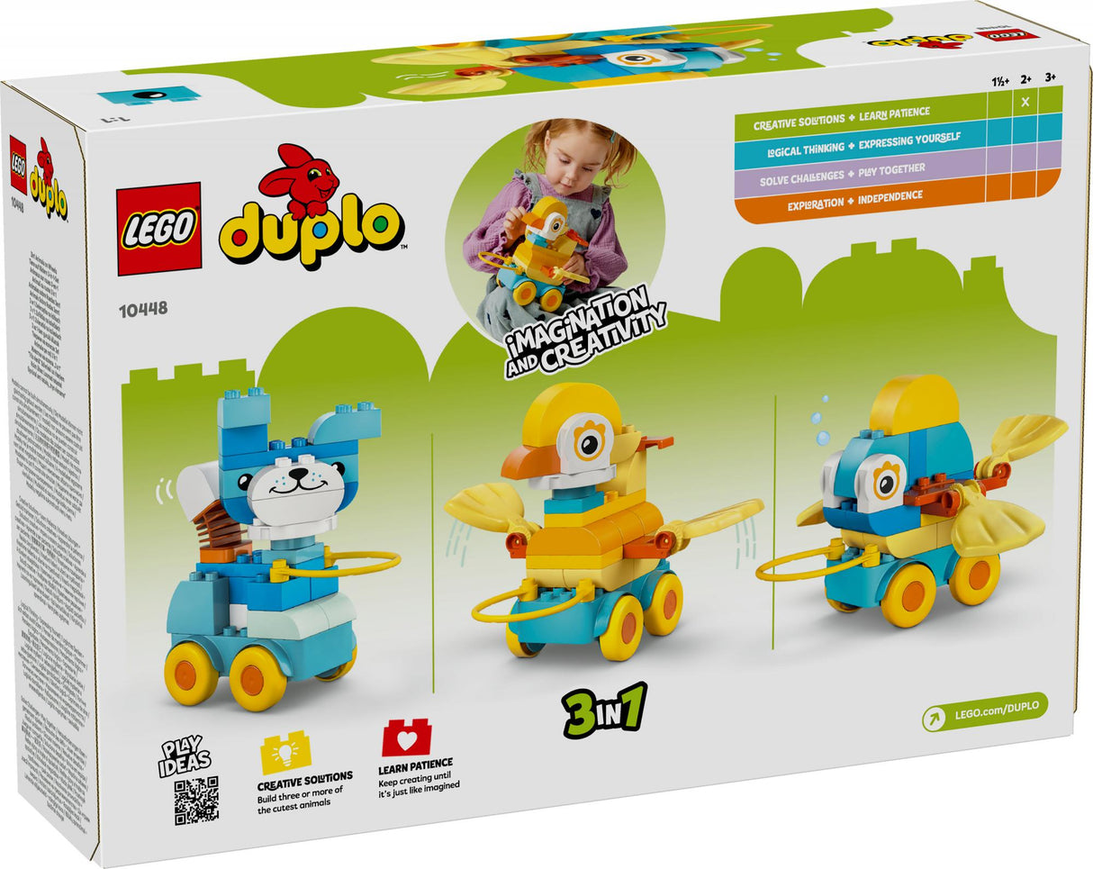 LEGO 10448 DUPLO Town Animals on Wheels 3-in-1 Set, Construction Toy LEGO