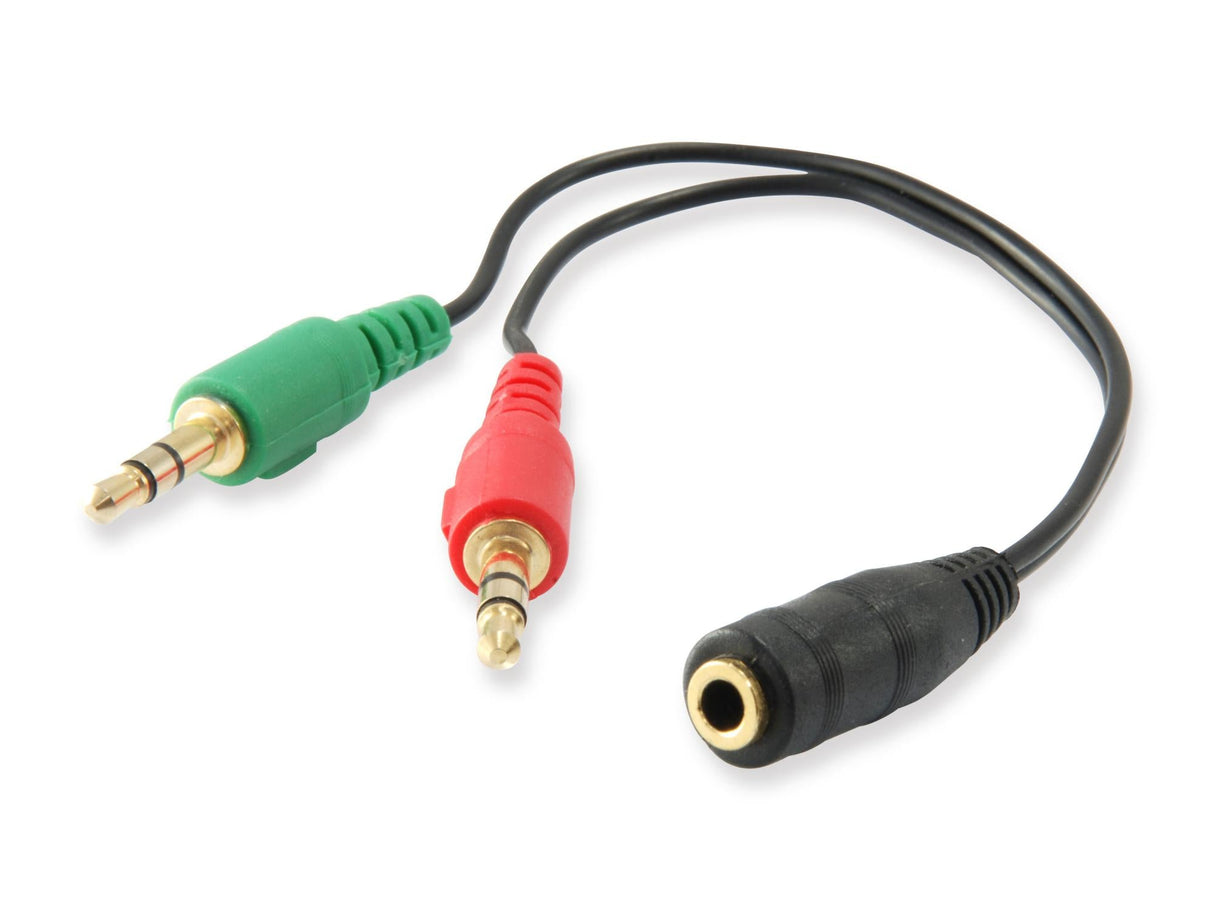 Equip Audiokabel Splitter 3.5mm->2x3.5mm Bu/St grün/rot Polybeutel Equip