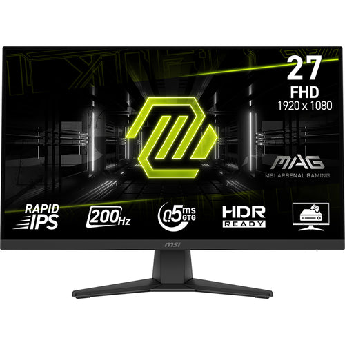 MSI MAG 272F – 27″ gamingskærm, 1920 × 1080, 200 Hz – forside fra en anden vinkel