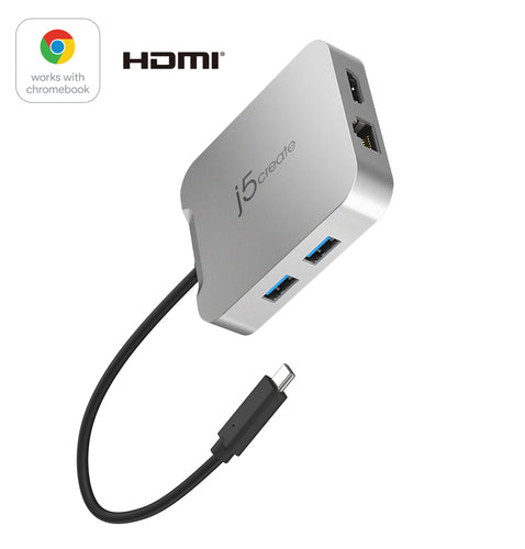 j5create JCD391-N – 4K60 USB-C multiport-adapter – Dock set oprejst