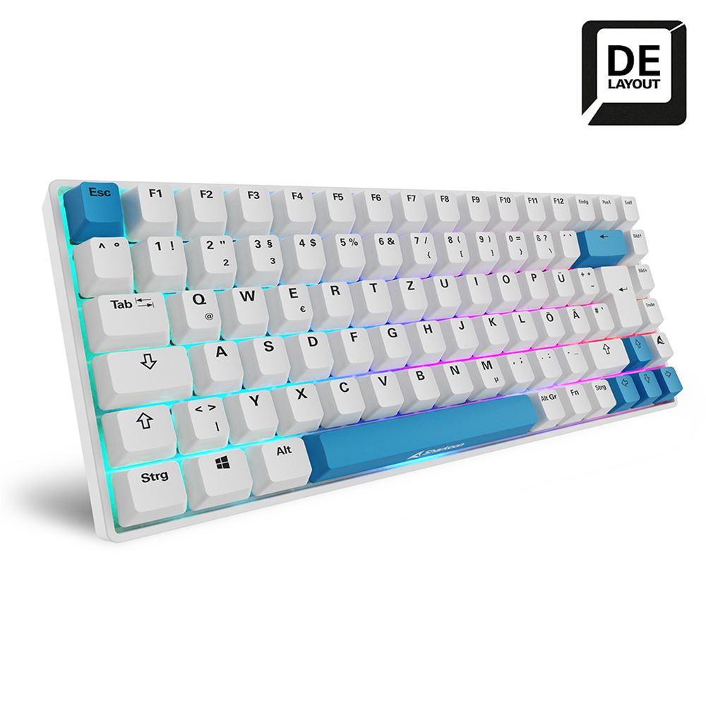 Sharkoon SKILLER SGK50 S3 PBT (white/light blue, DE layout, Gateron G Pro 3.0 Yellow) Sharkoon