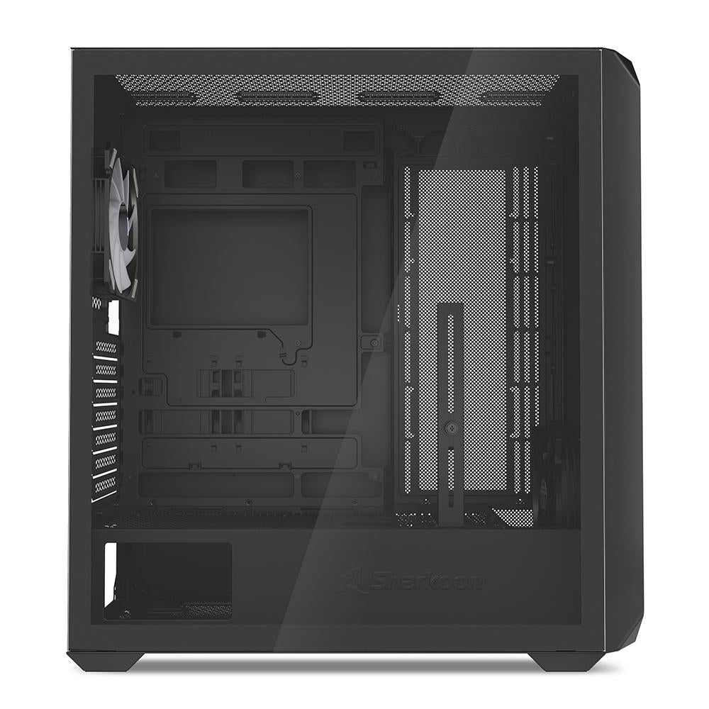 Sharkoon AK2 RGB ATX-kabinet – sort, 2 blæsere, USB-C og BTF – billede 5