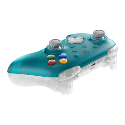 8BitDo Ultimate 2 Wireless 2.4G – Controller – Clear Blue – controller skråt ovenfra