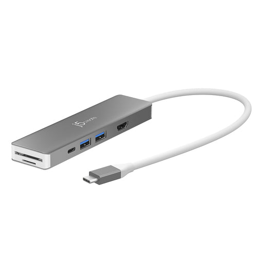 j5create JCD390-N – 4K60 USB-C-multiadapter – 10 Gbit/s – adapter fra modsatte side