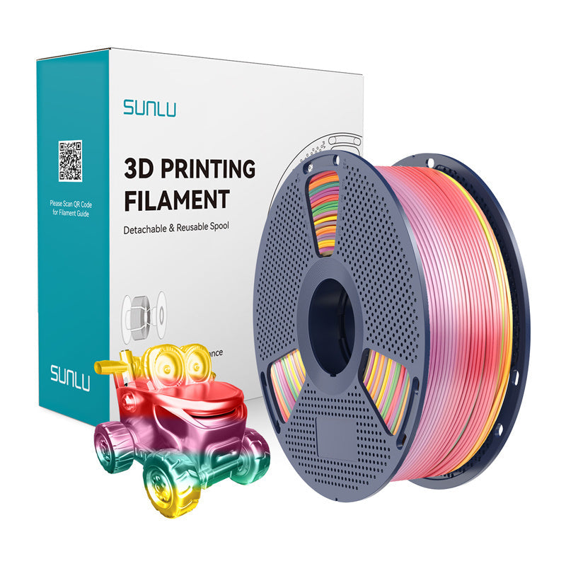 Sunlu PLA+ Silk filament – Rainbow 01, 1,75 mm, 1 kg