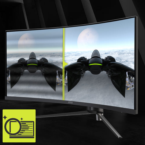 MSI MAG 345CQRDE – 34″ ultrawide-gamingskærm, 180 Hz – billedvisning illustreret